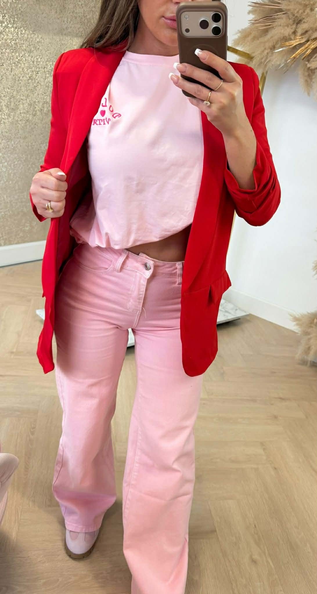 MUSTHAVE CROPPED ÄRMELBLAZER ROT