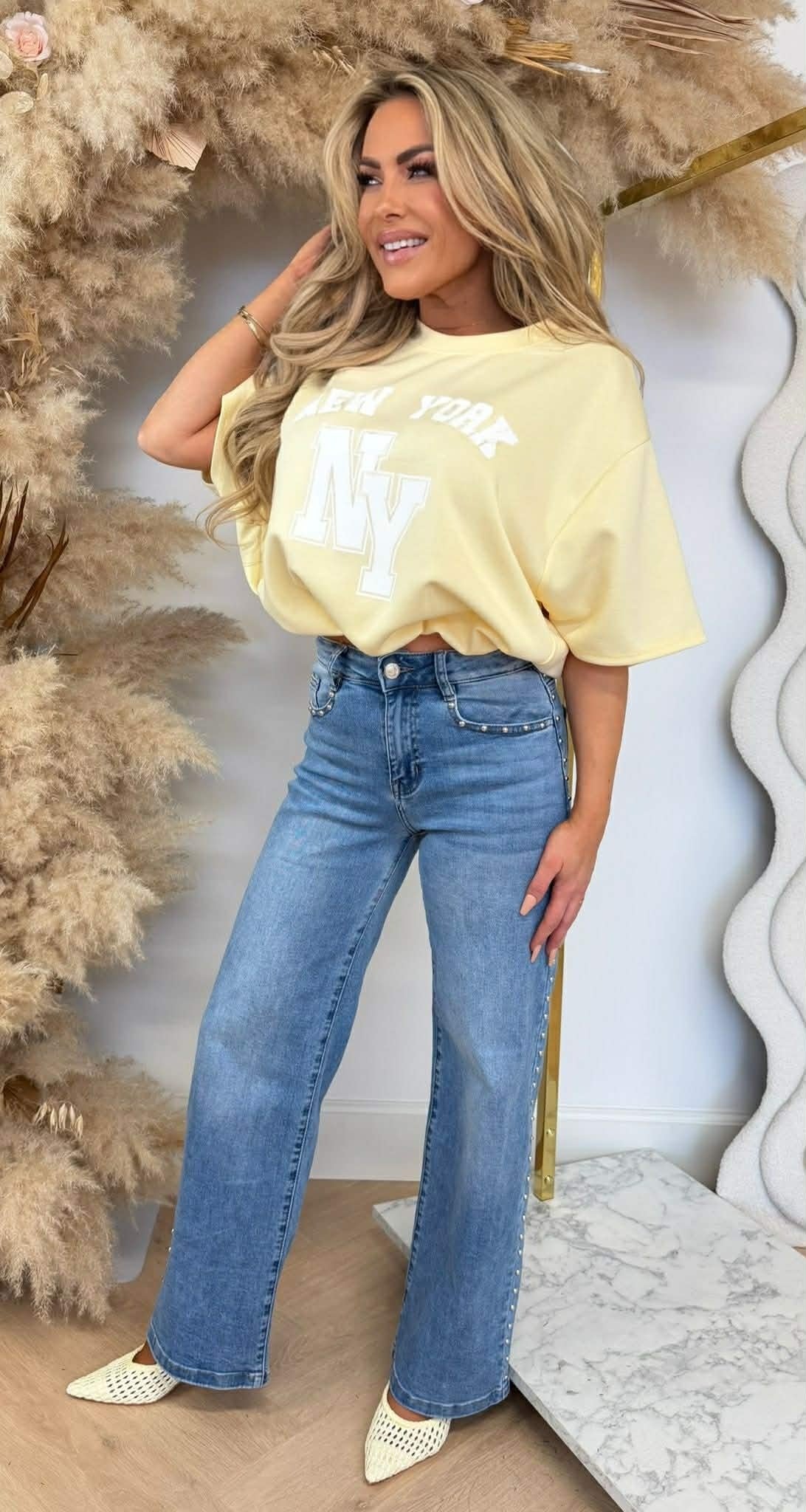 NEW YORK CROPPED SHIRT YELLOW