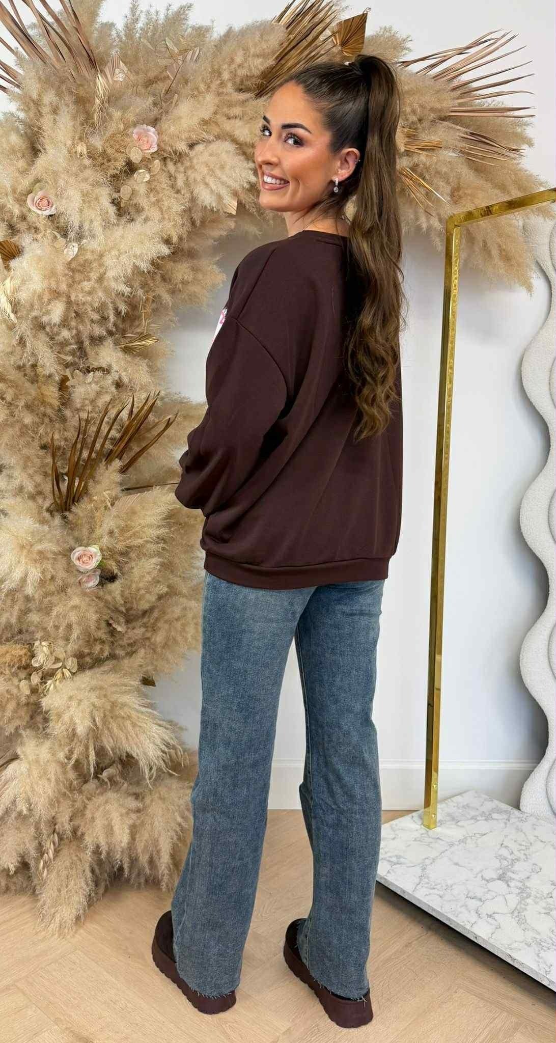 NEW YORK VIBES OVERSIZED SWEAT 801811 BRAUN