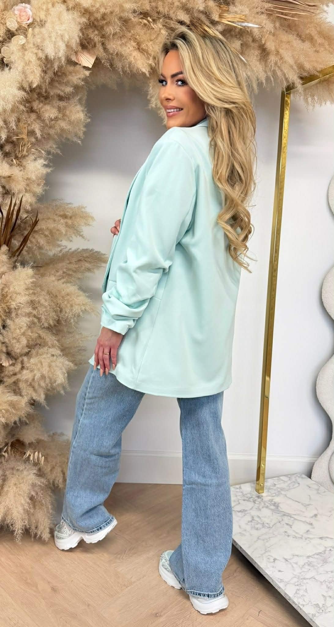 NINA OVERSIZED CROPPED ÄRMELBLAZER MINT