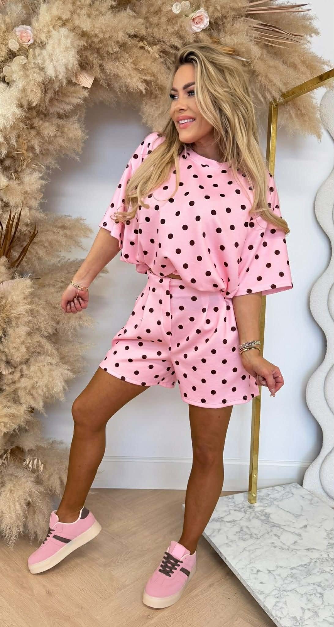 NOOR RETRO CROPPED SET PINK