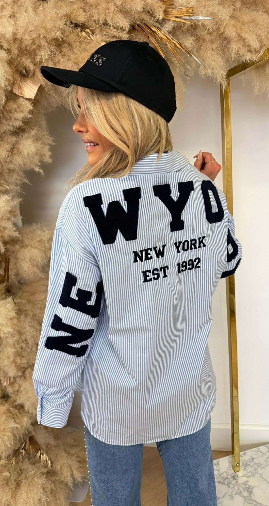 NY TEDDY BLOUSE 15465 BLUE