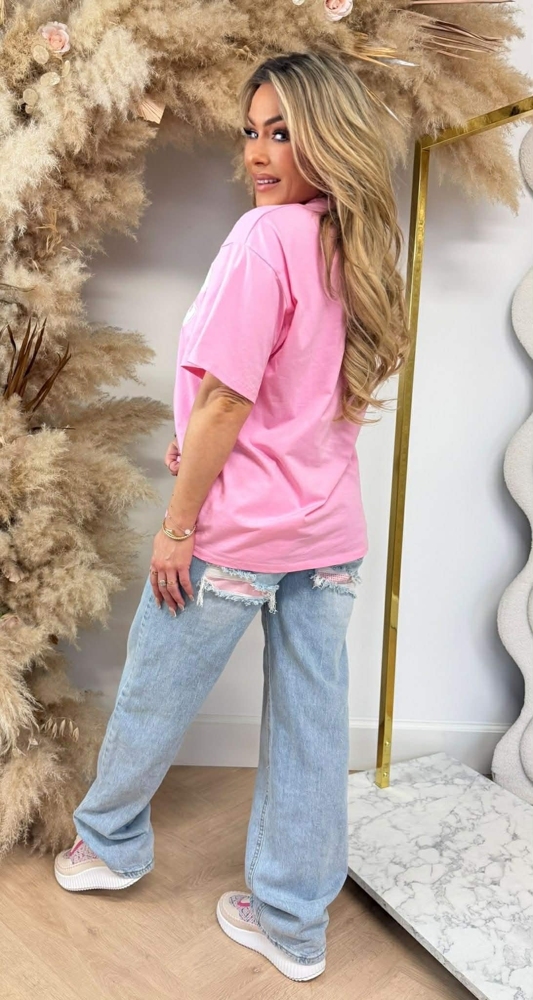 NYC OVERSIZED TEE R7456 PINK