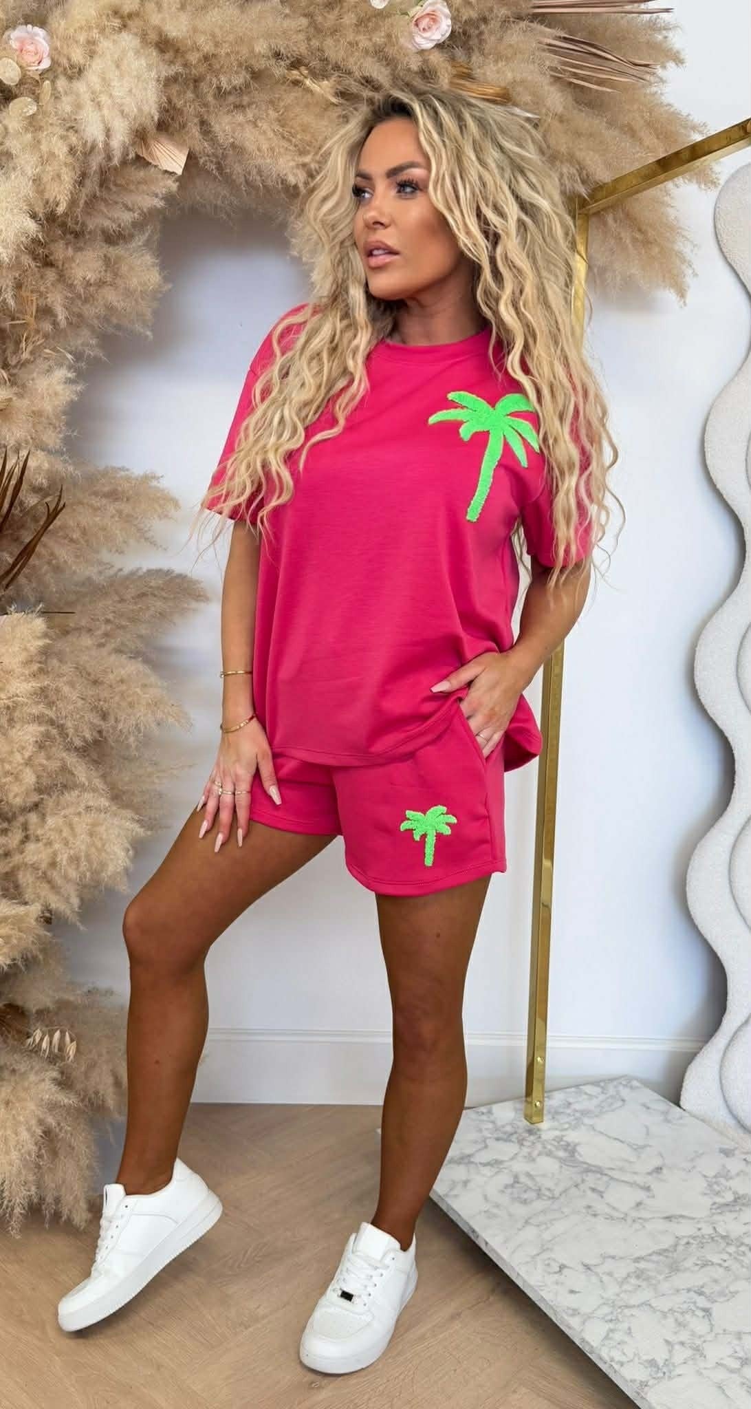 PALM SHORT SET FUCHSIA