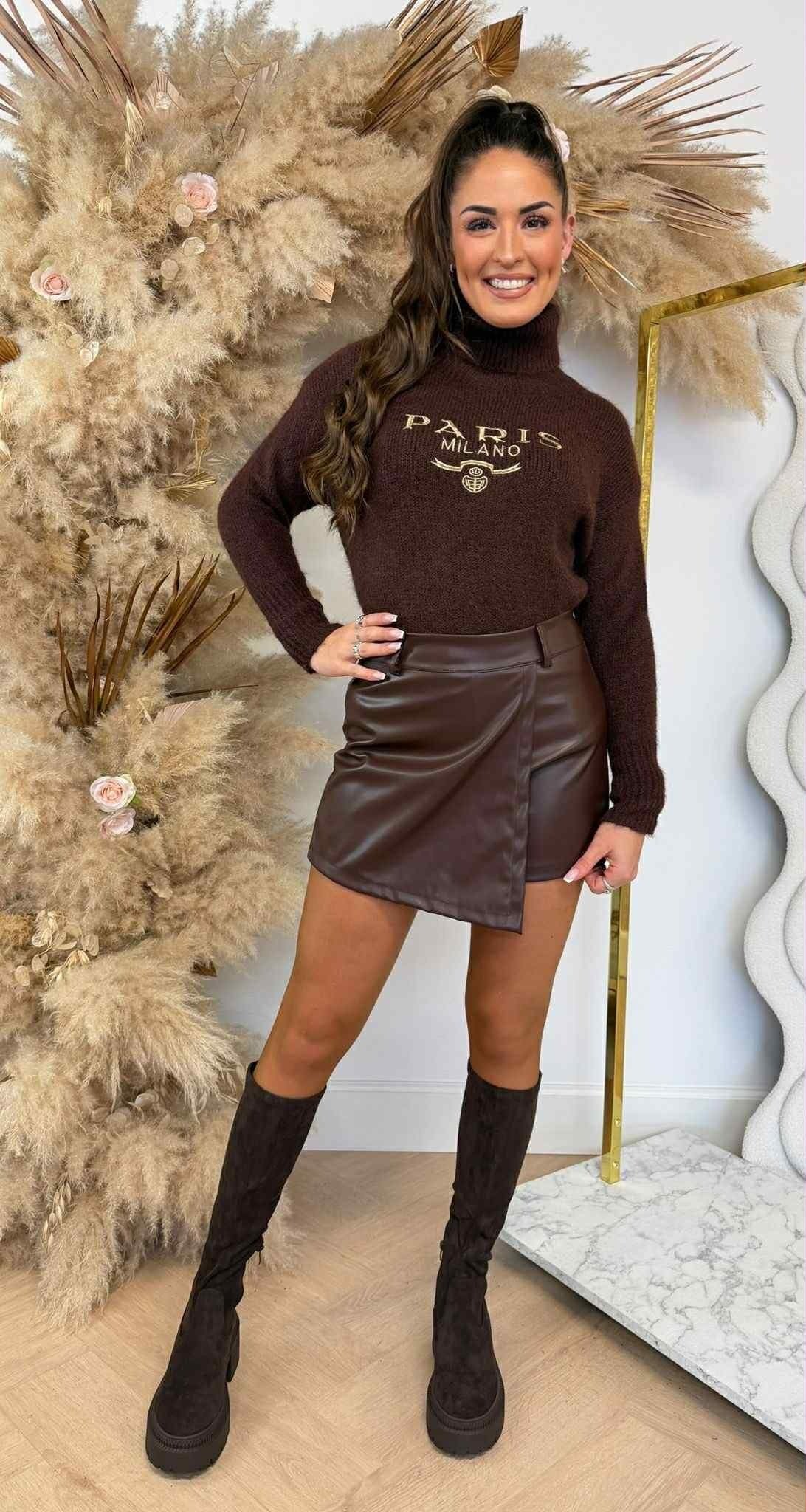 PARIS MILANO KOL KNIT SWEAT 08066 CHOCO