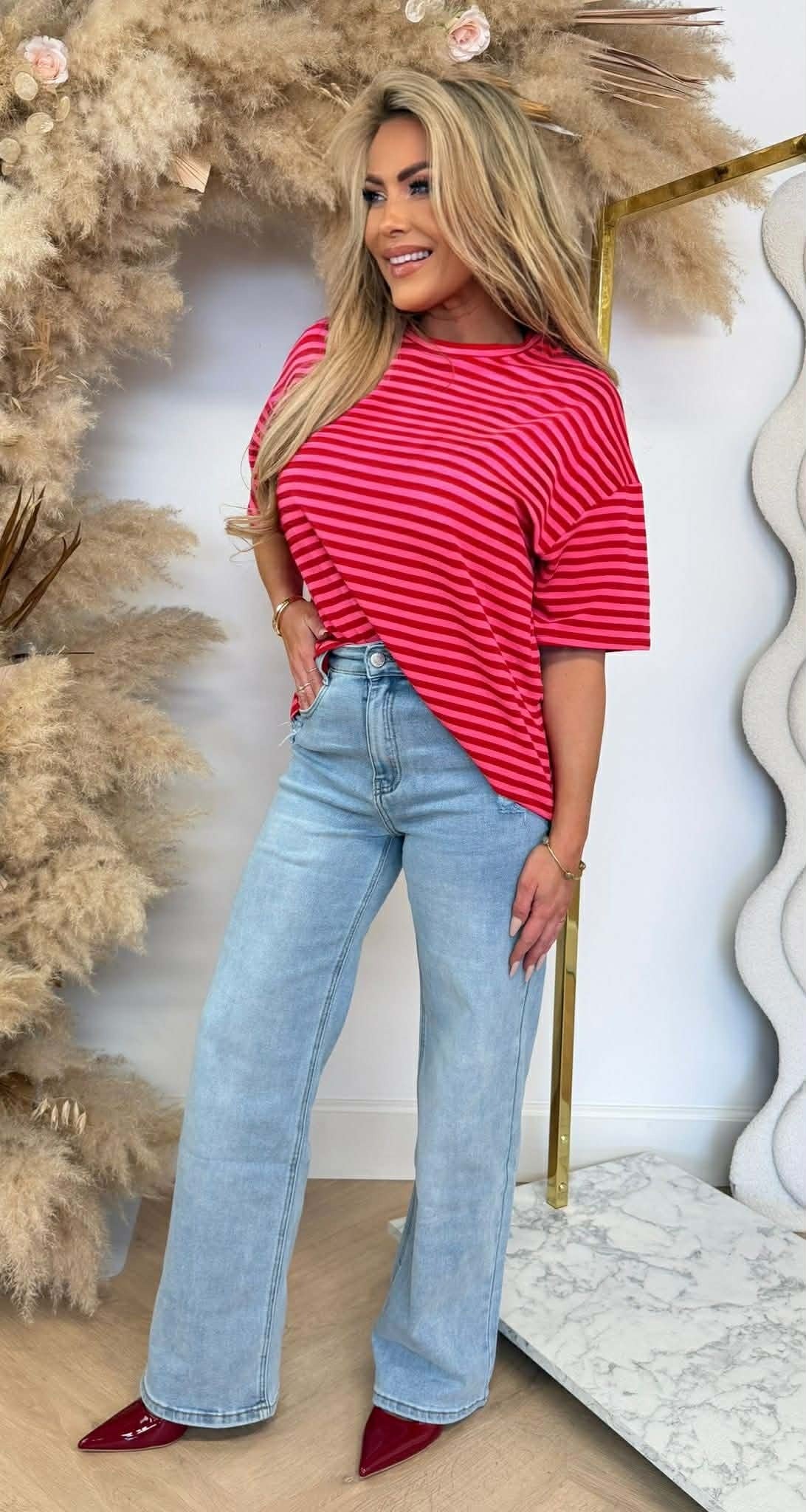 PERFECT STRIPE TEE ROUGE