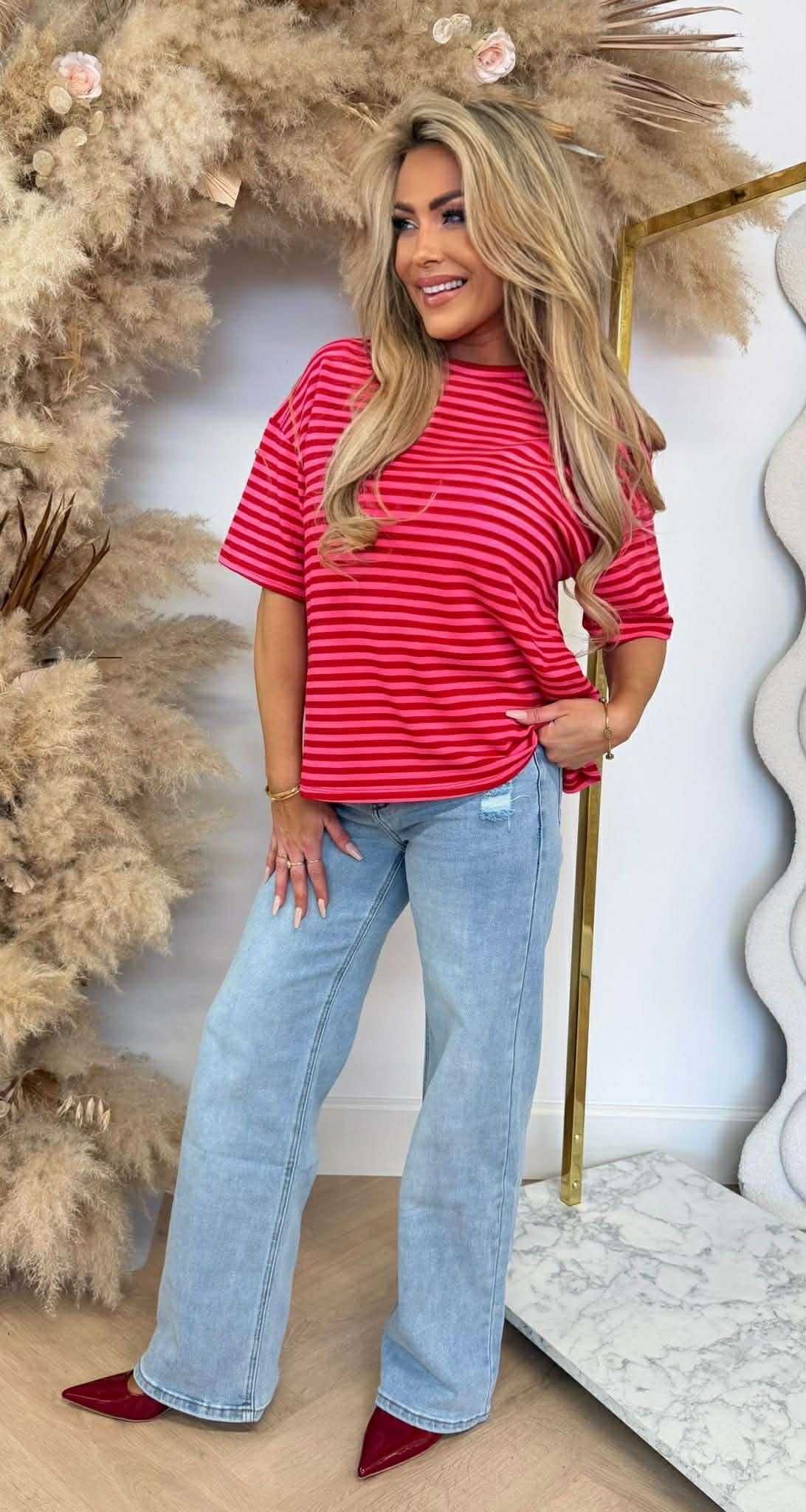 PERFECT STRIPE TEE ROUGE