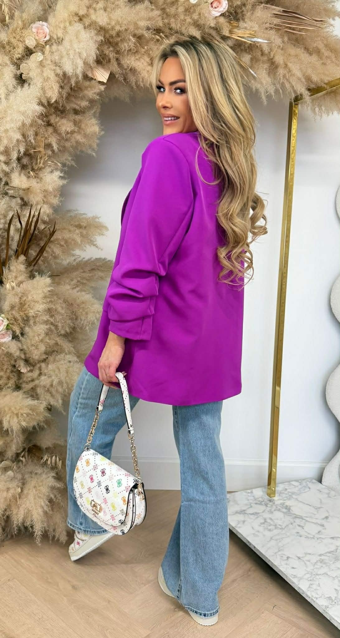 NINA OVERSIZED CROPPED ÄRMELBLAZER LILA