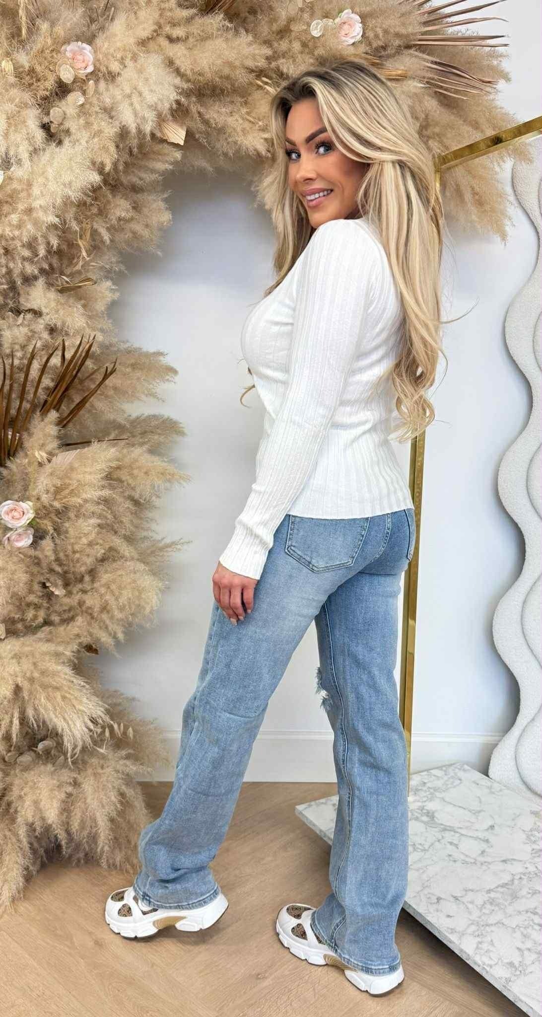 RIB V TOP 11073 OFFWHITE