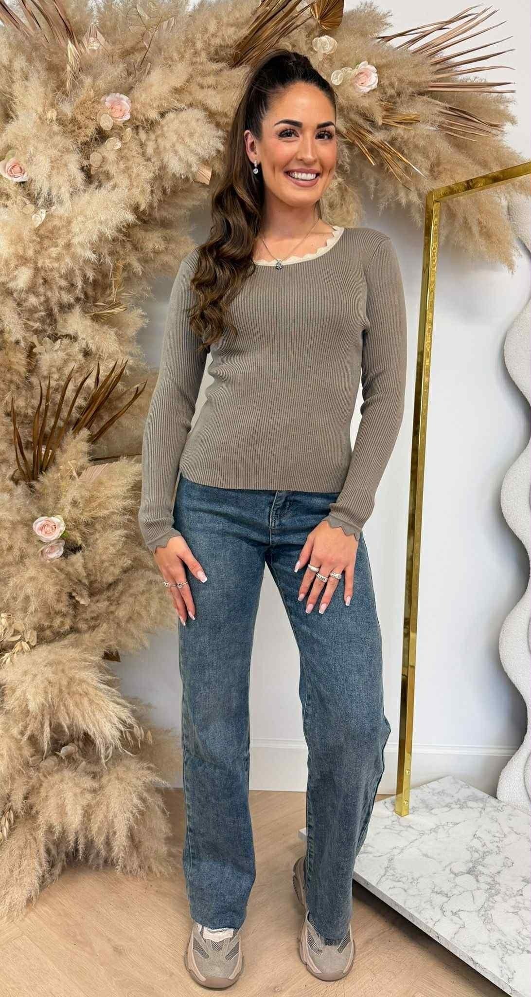 HAUT LUREX À COQUES 9318 TAUPE