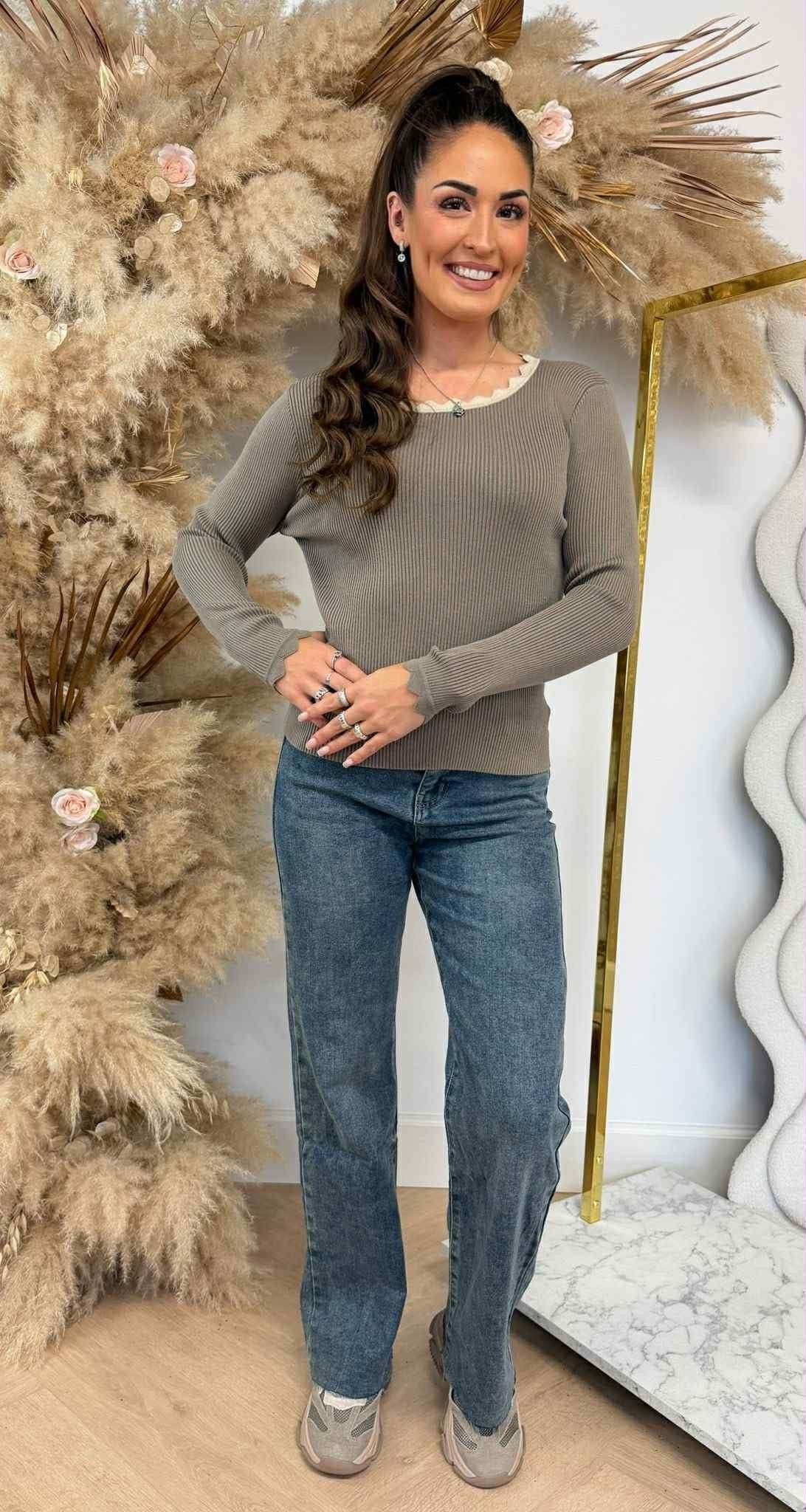 HAUT LUREX À COQUES 9318 TAUPE