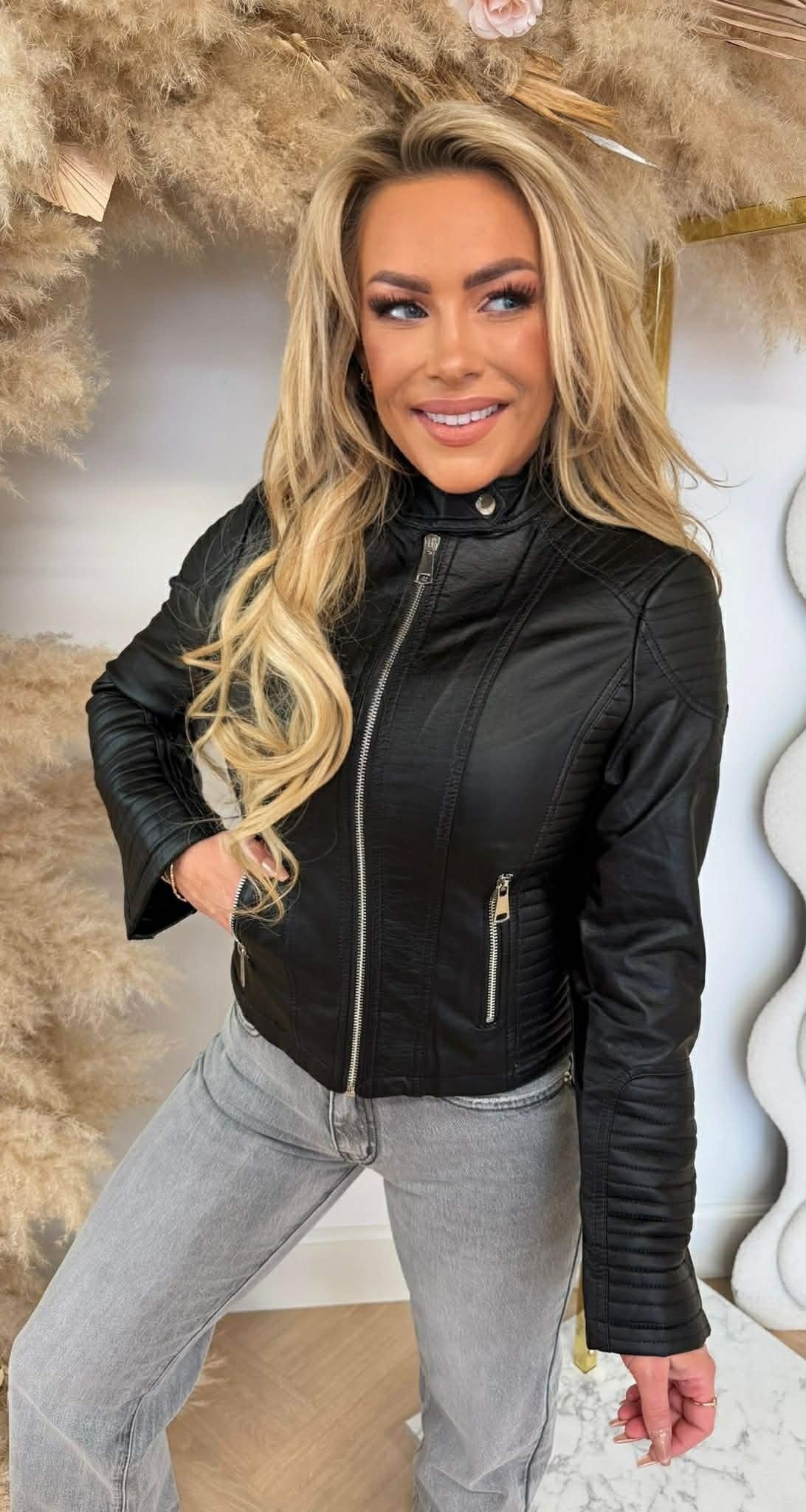 SISSI LEDER-LOOK-JACKE 8812 SCHWARZ