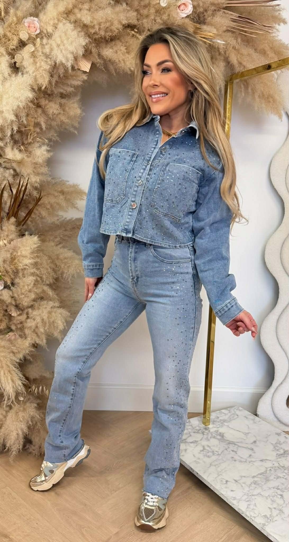 SPARKLE JEANSJACKE 3251 DENIMBLUE