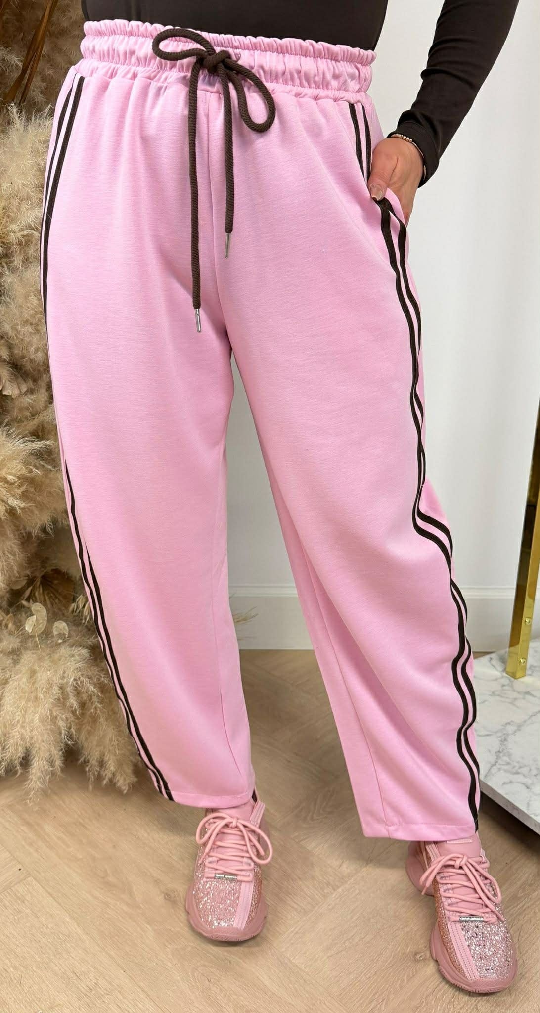 STREIFEN JOGGER BALLON FIT HOSE PINK