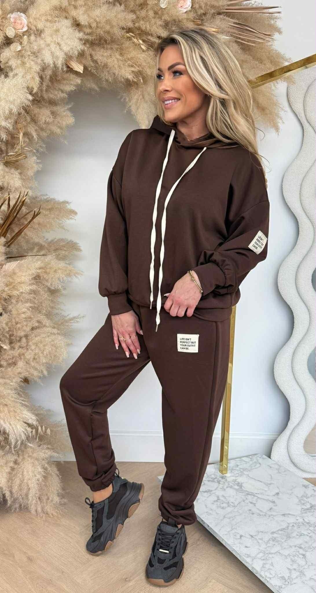 ENSEMBLE SWEAT À CAPUCHE TEXTURÉ DANEE CHOCO