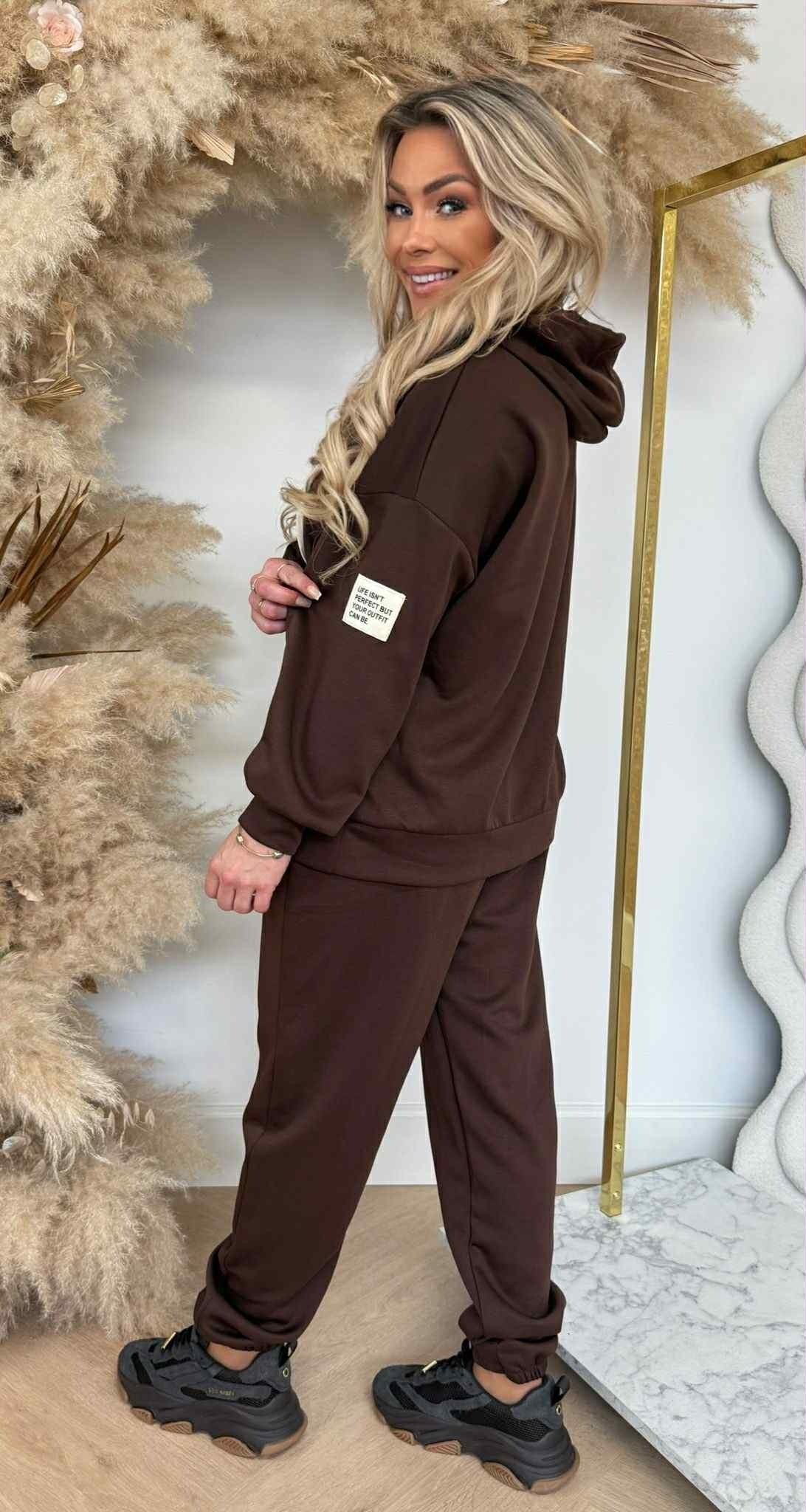 ENSEMBLE SWEAT À CAPUCHE TEXTURÉ DANEE CHOCO
