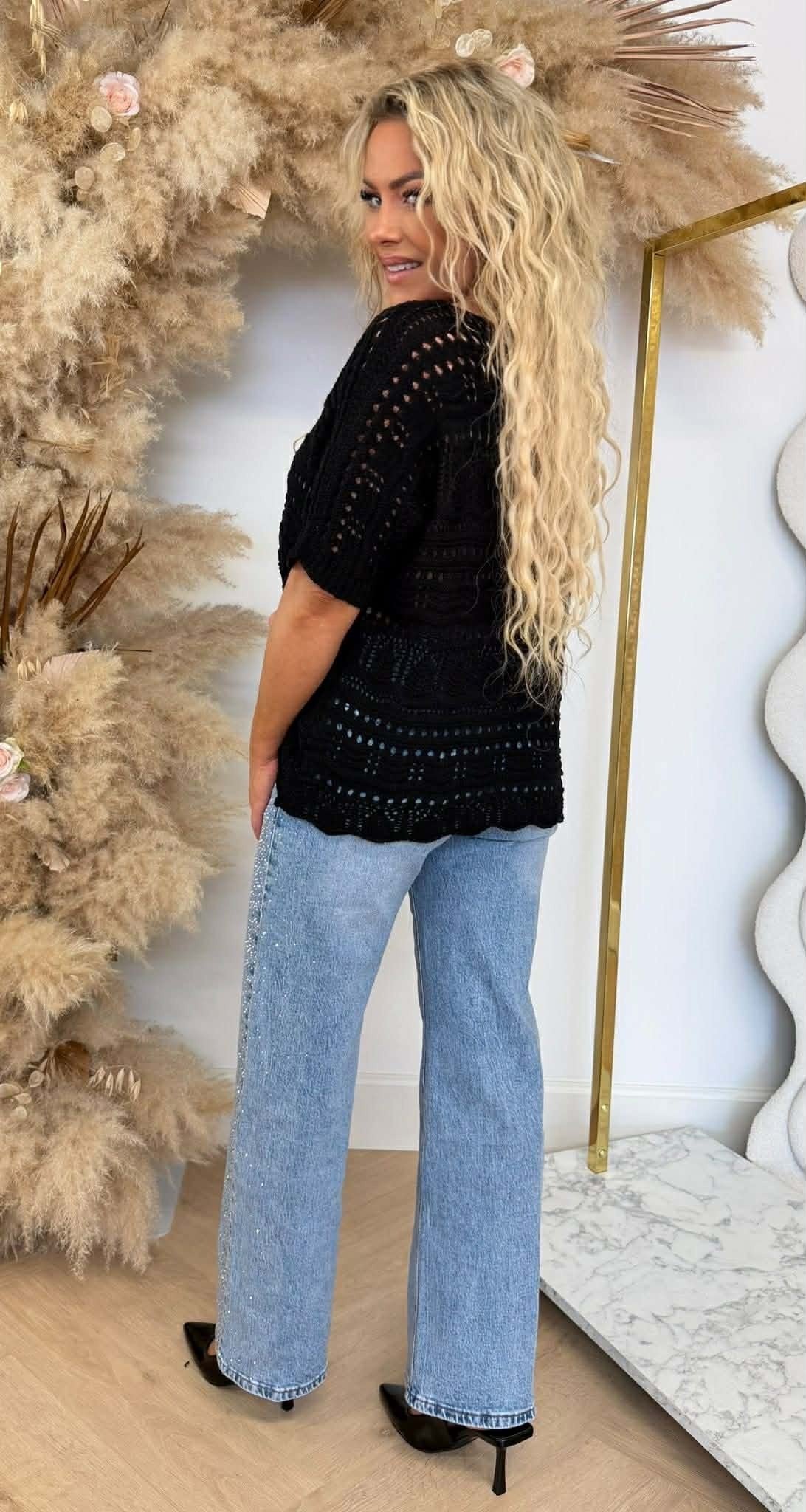 HAUT EN MAILLE WAVE NOIR