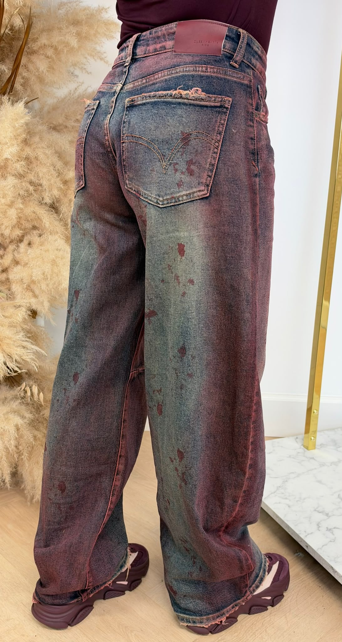 BARREL WASHING JEANS 5027 DENIM/BORDEAUX
