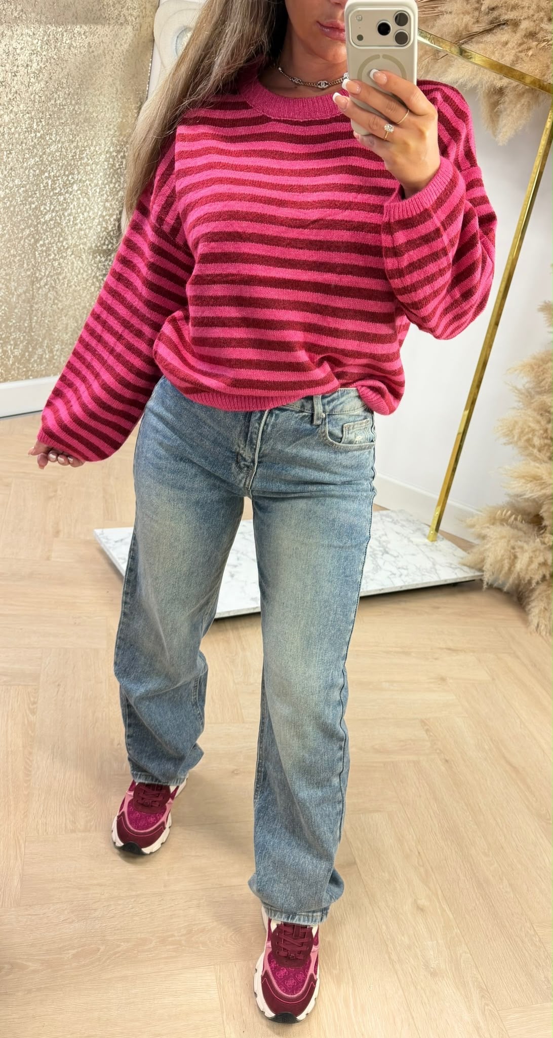 STRIPE SOFT SWEAT 840 WINE
