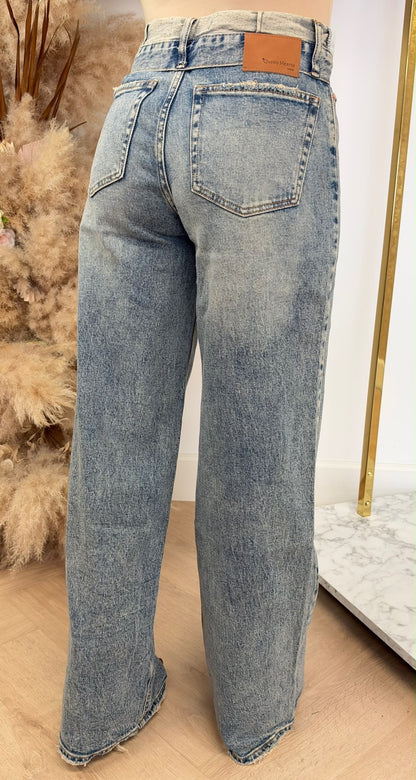 DIRTY WASHING FOLDED JEANS 5001 BLUE