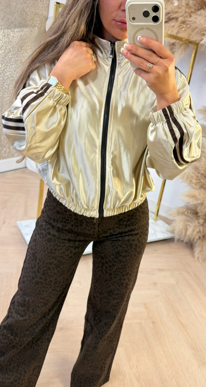 SHINY STRIPE JACKET GOLD