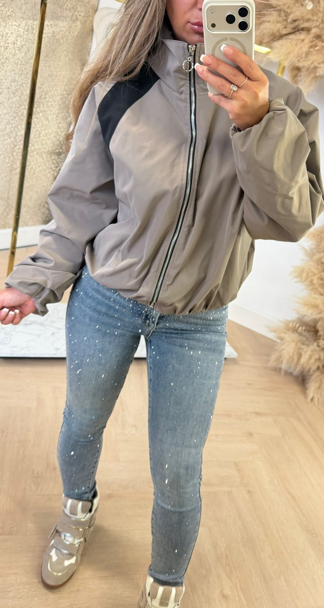BOMBER STRIPE JACKET OLIVE
