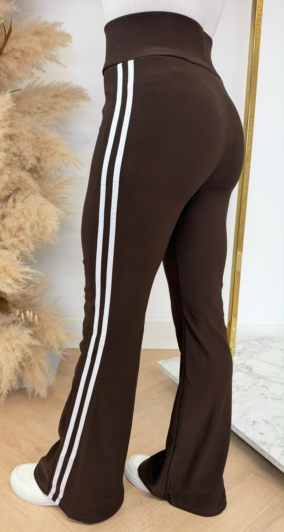 STRIPPY FLAIR PANTS 1656 CHOCO
