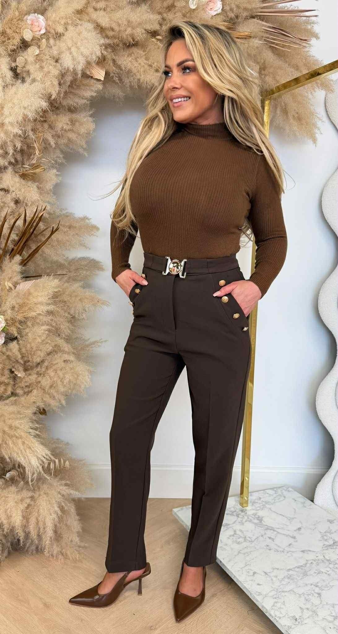 HAUT CÔTELÉ BASIQUE MILEY TURTLE 18002 CHOCO