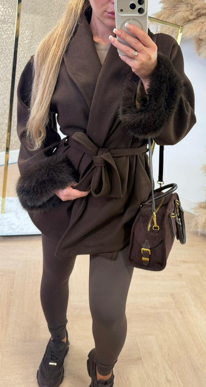 CATWALK SHORT TRENCH COAT CHOCO