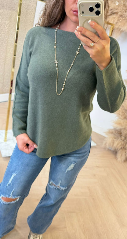 ROUND NECK SOFT TOP ARMYGREEN