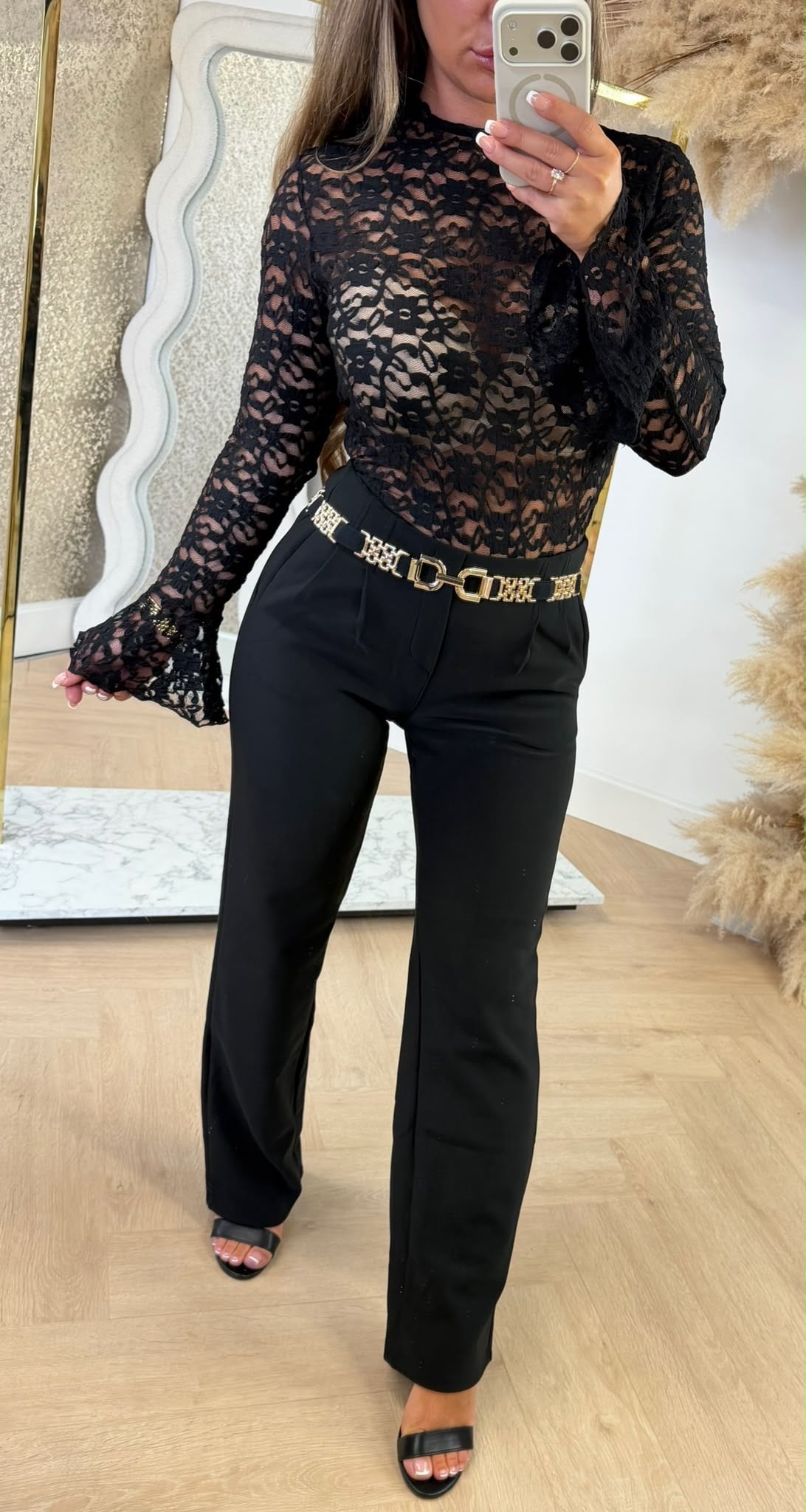 MESH FLOWER TOP 526 BLACK