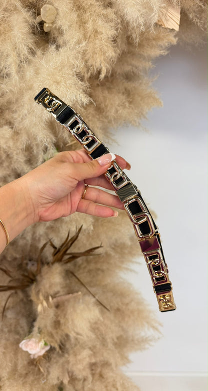 ELASTIC GOLDY BELT 2437 BLACK/GOLD