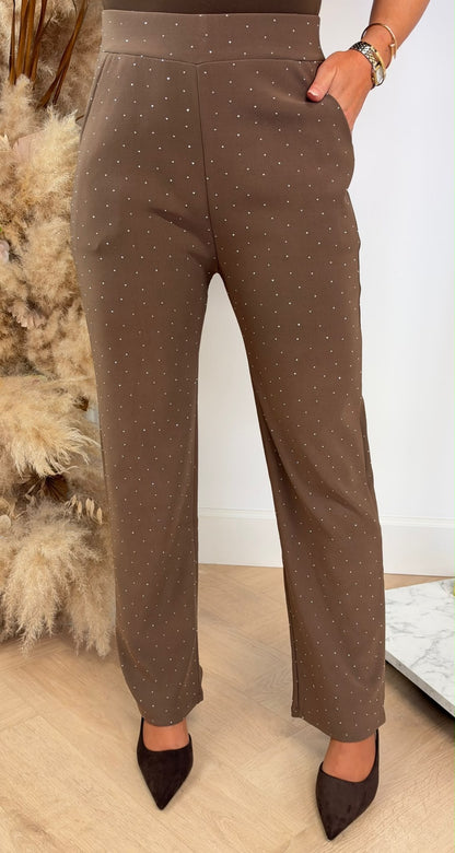 ALL OVER SPARKLE SOFT PANTS 1969 COFFEE