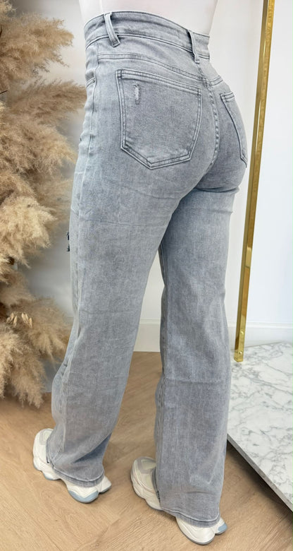SUPER STRETCH WIDE LEG JEANS 1611-7 GREY