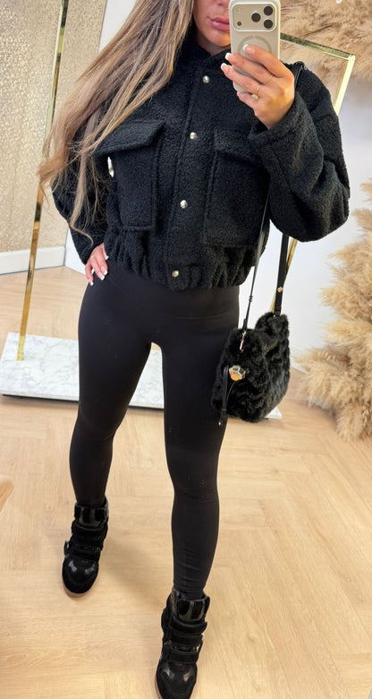 TEDDY BOMBER JACKET BLACK