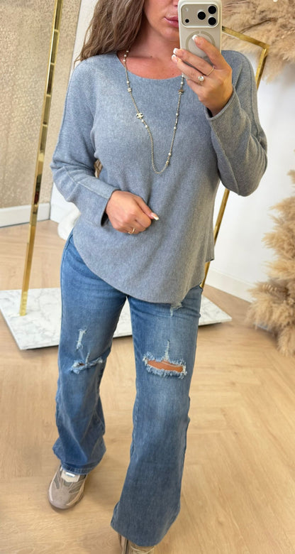 ROUND NECK SOFT TOP GREY
