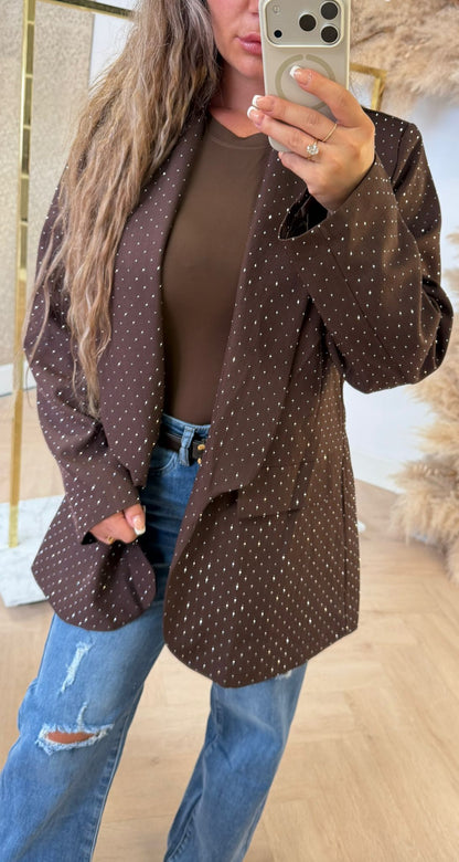 SPARKLE BLAZER CHOCO