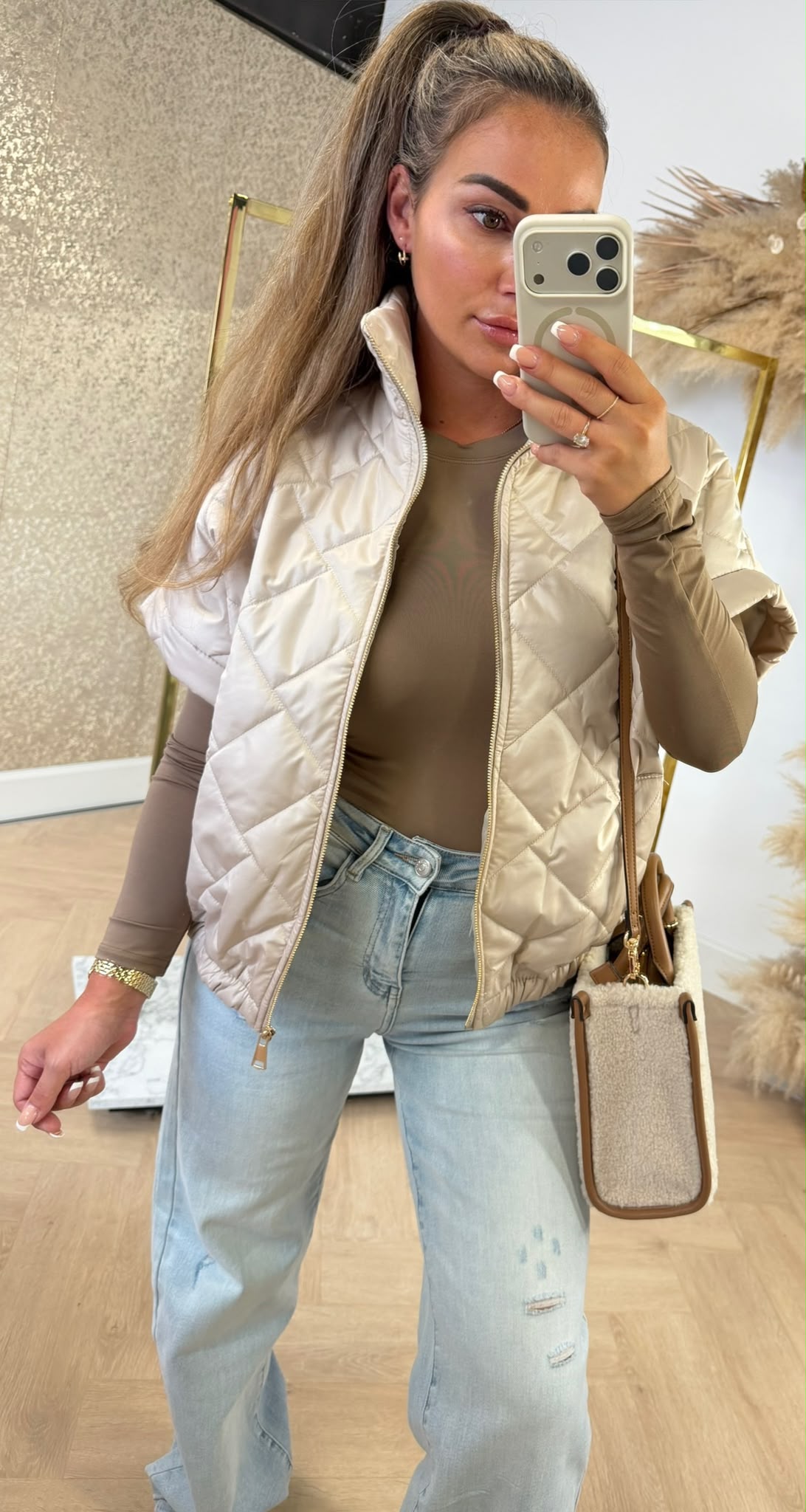 FASHION BODYWARMER BEIGE