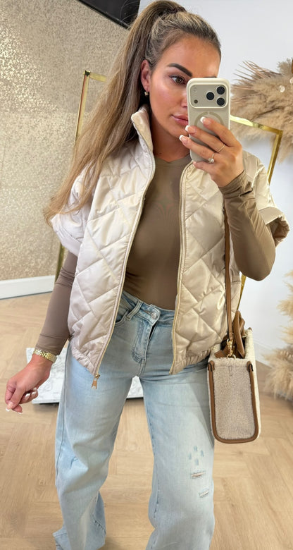 FASHION BODYWARMER BEIGE
