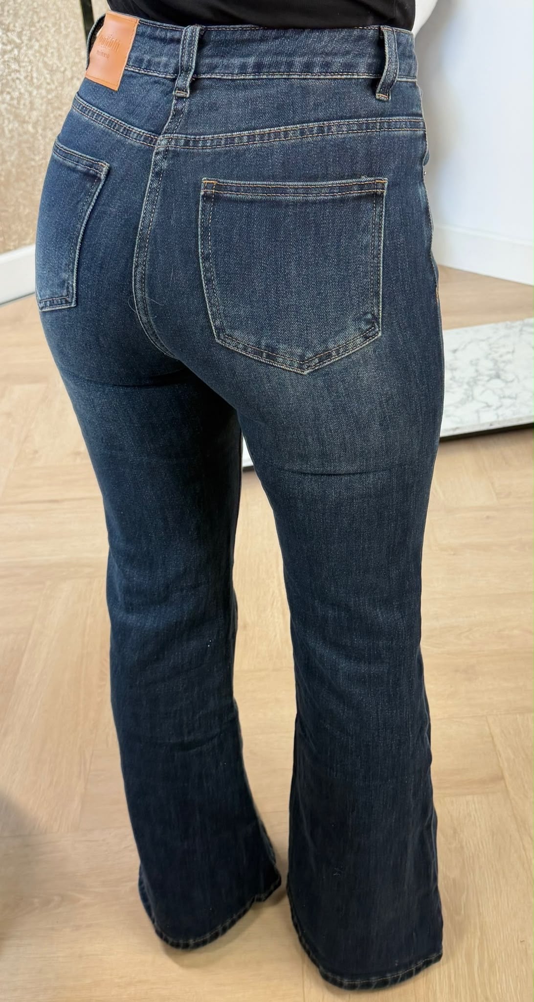 DENIM FLARED JEANS T81 DARKDENIM