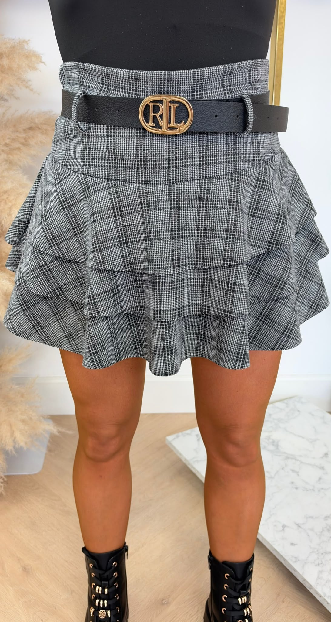 RAFAELLE PRINT SKORT BLACK