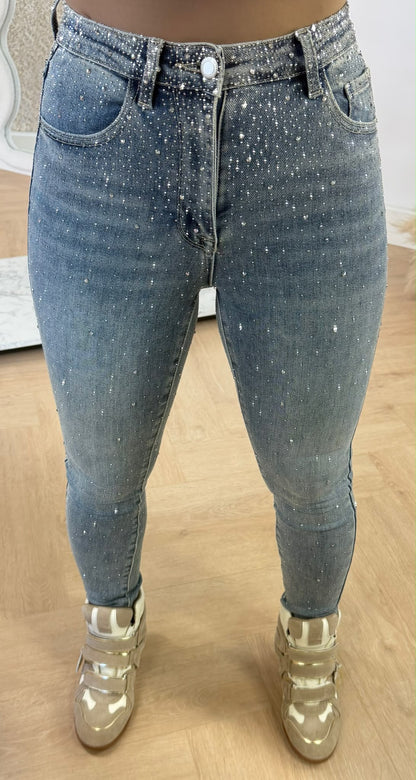 GLITTER SKINNY 5001-7 DENIMBLUE