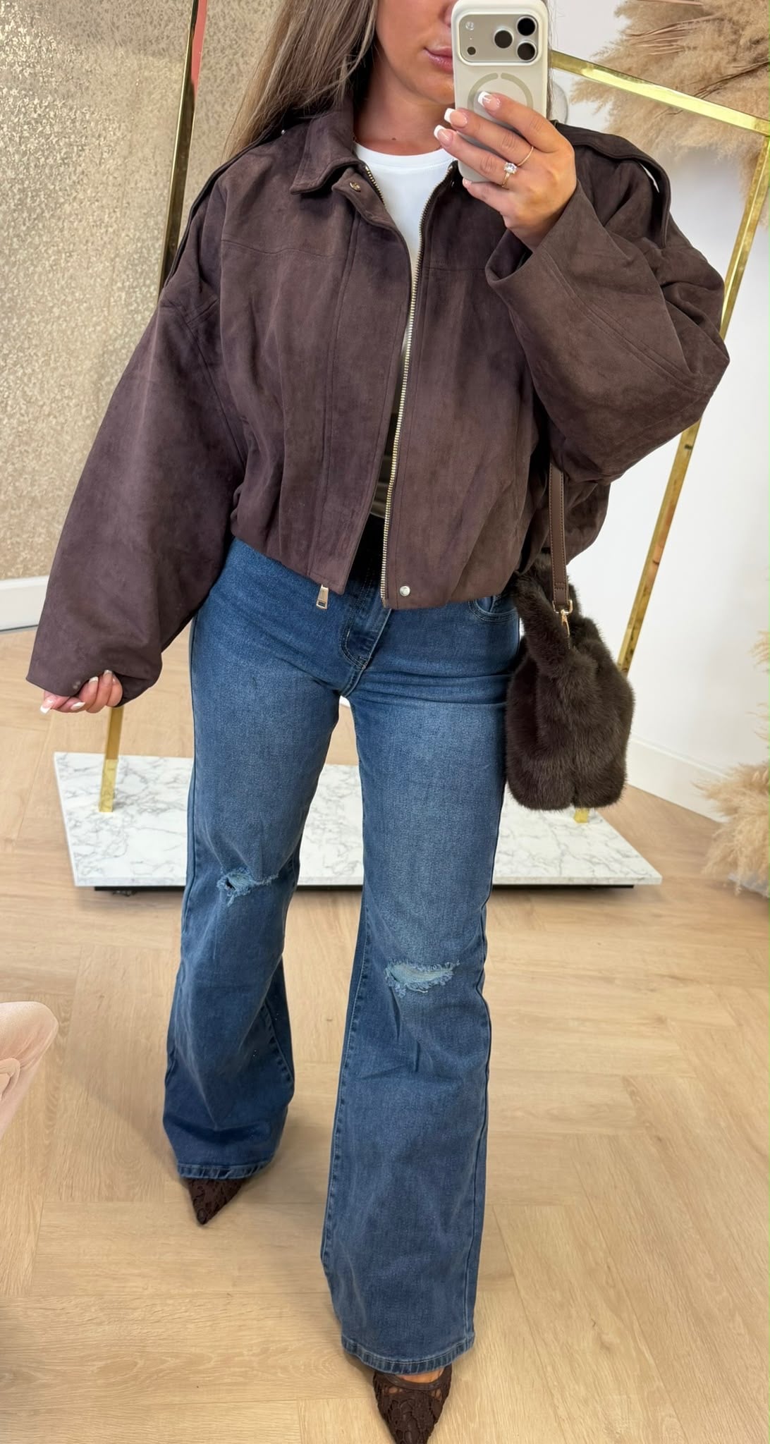 SUEDE MUSTHAVE JACKET 2025 CHOCO