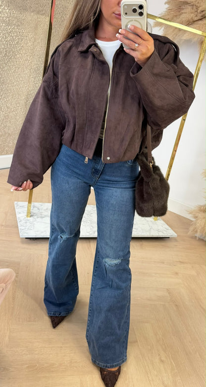 SUEDE MUSTHAVE JACKET 2025 CHOCO