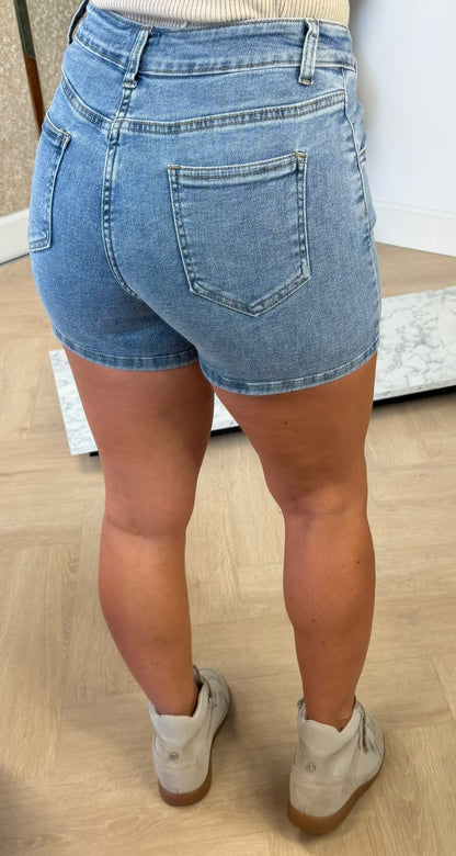 DENIM BUTTON SKORT 3012 DENIMBLUE