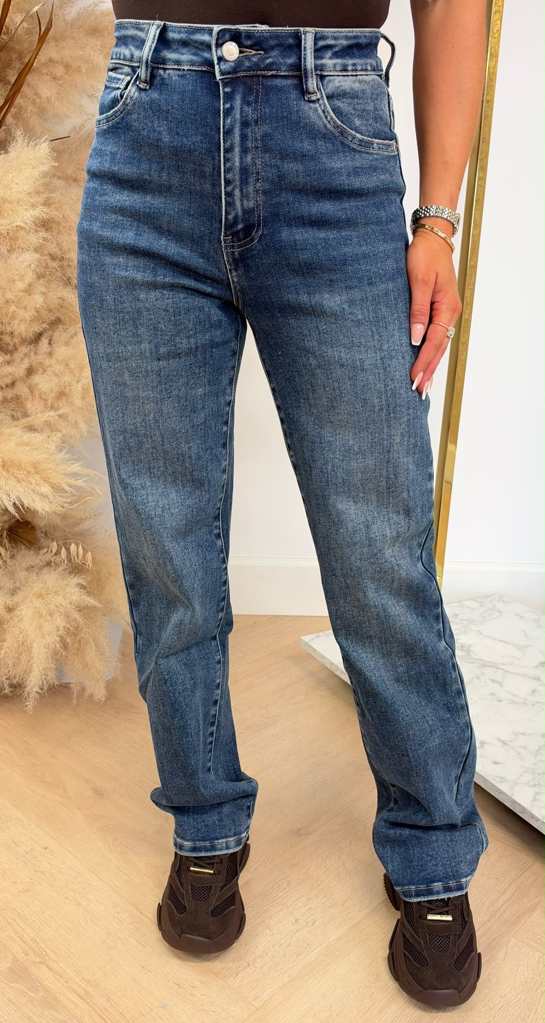 STRAIGHT SUPER STRETCH JEANS 6301-4 DARKBLUE