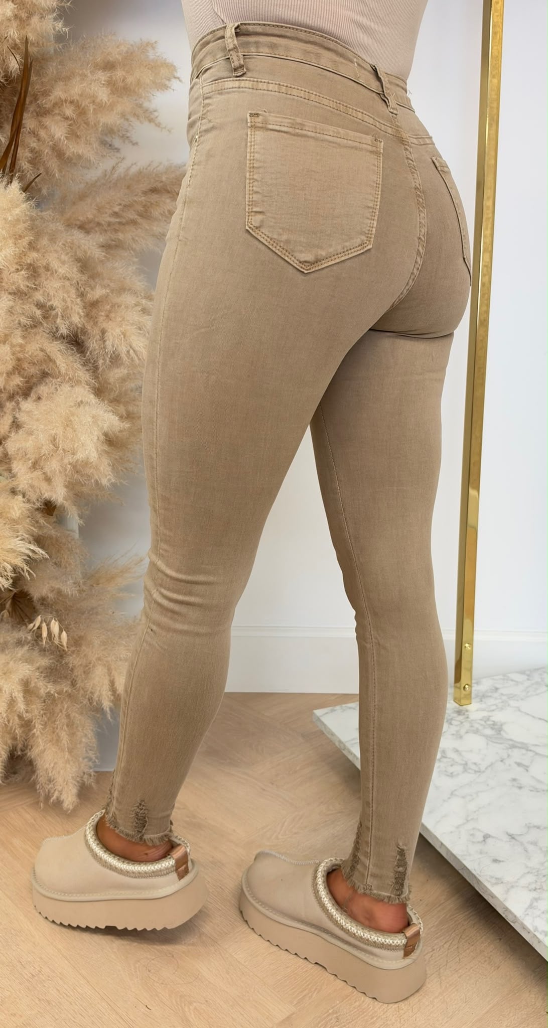 BASIC STRETCH JEANS 1245-6 BEIGE