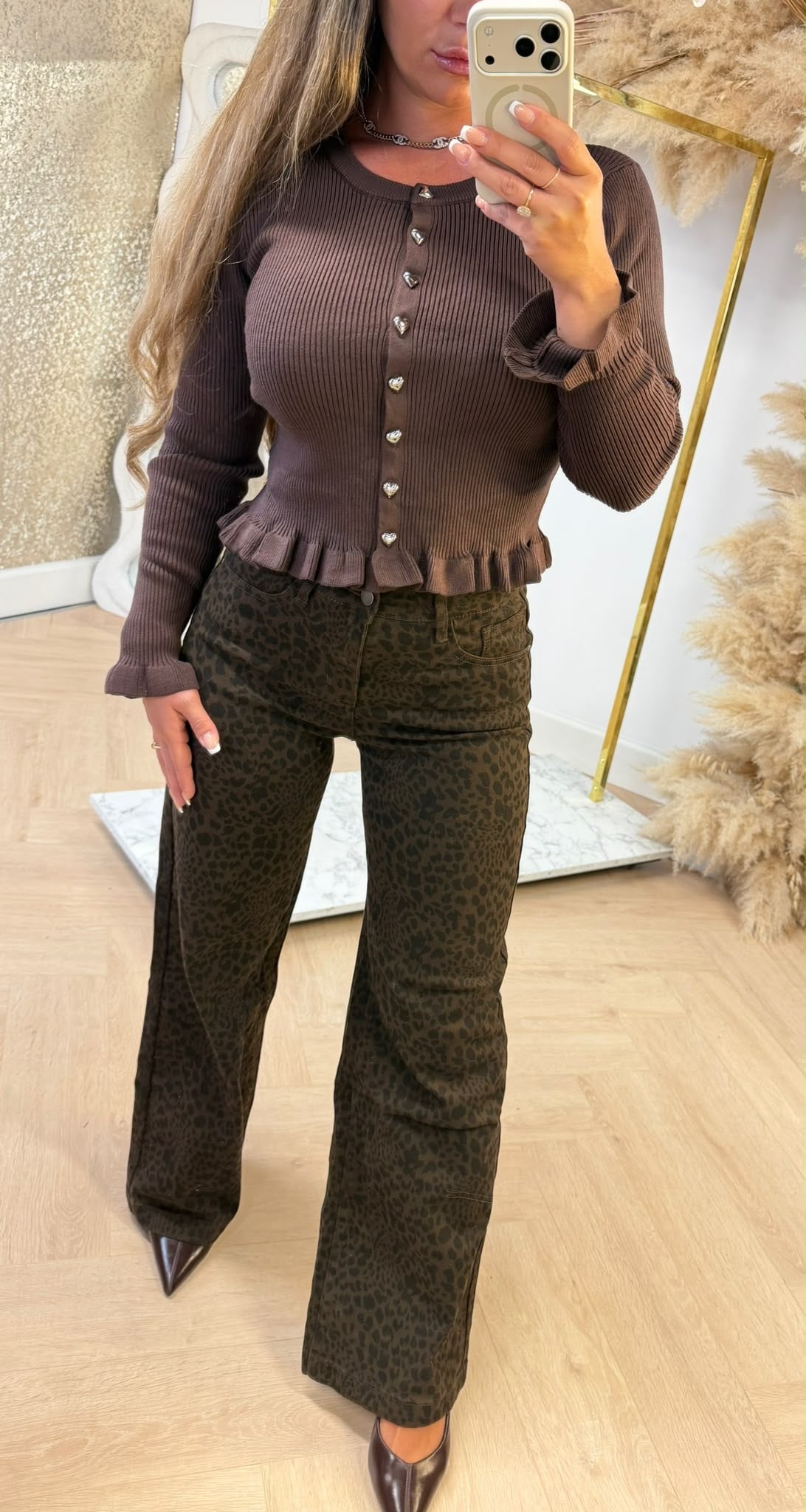 RUFFLE HARTJES RIB TOP 1004 CHOCO