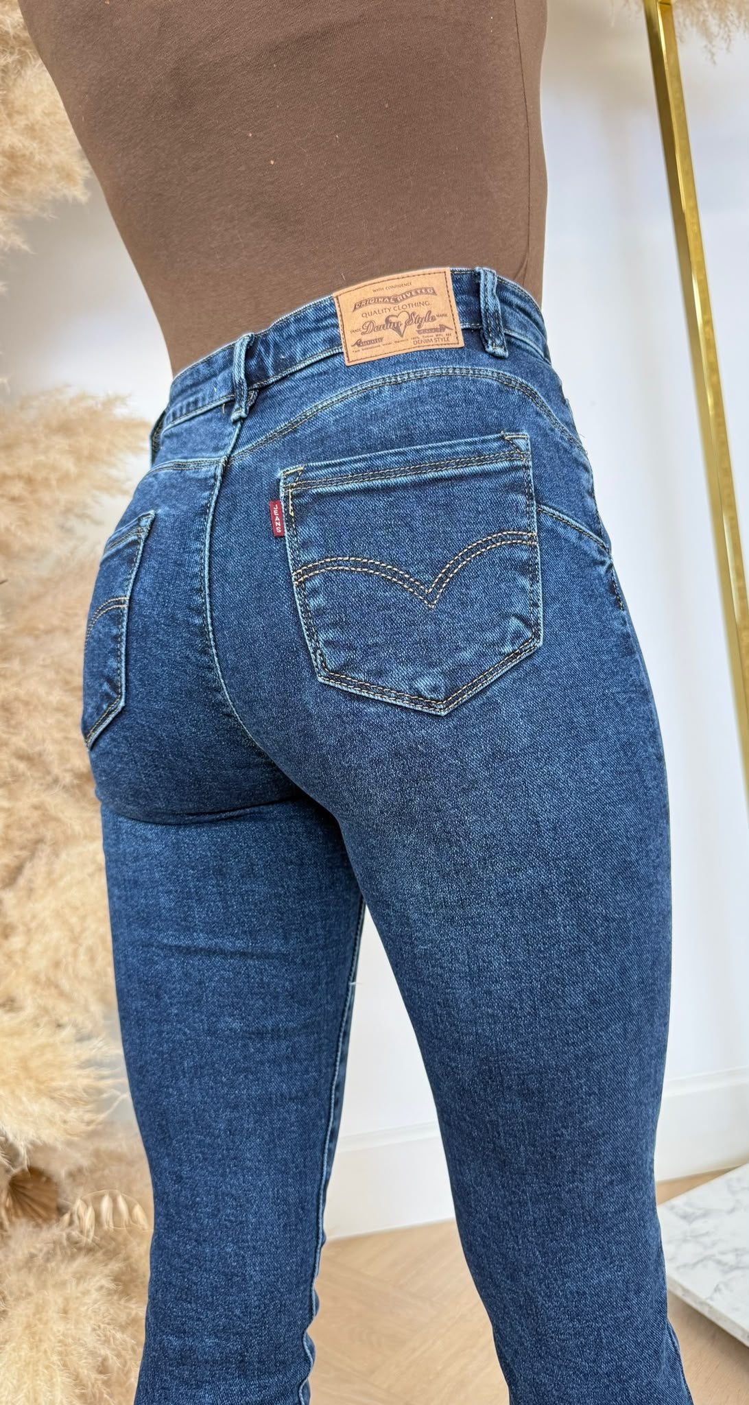 DENIM LOOK SKINNY JEANS 6305Q DARKBLUE