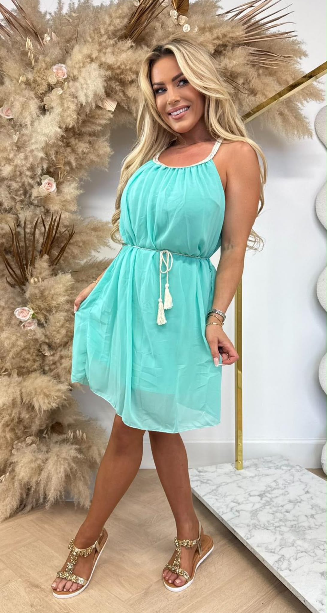 TOUWTJES DRESS AQUA